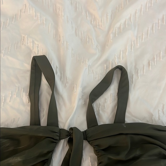 Dark Green Strapless Bikini Top - Picture 3 of 7